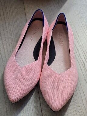 Rothy's Carnation The Point II Pink Pointy Flats Shoes Size 8.5